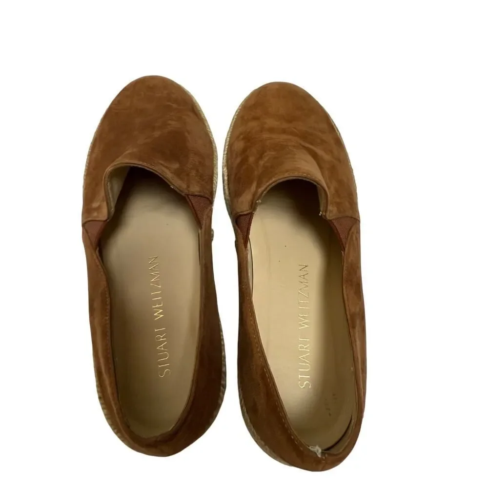 Stuart Weitzman Nugal Tan Suede Flats Women's Sz. 8